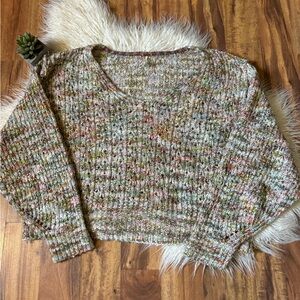 Free People Highland Oversized Knit Multi Sweater
